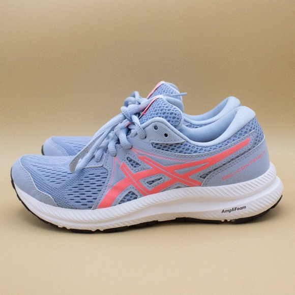 Asics Gel Contend 7 Blue Running Shoes 1012A911 Women's Size 6 - Picture 1 of 8
